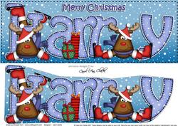 Large Dl Christmas Harry Rudolph 3D Decoupage