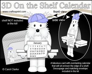 3D on the Shelf Everlasting Calendar Kit - Little Westie Dog