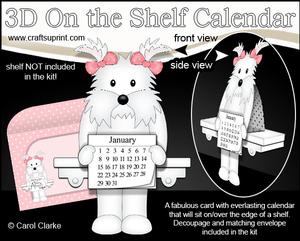 3D on the Shelf Everlasting Calendar Kit - Little Westie Dog