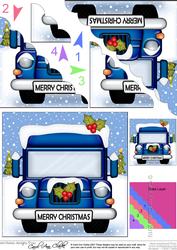 Christmas Lorry Scallop Corner Side Stacker Topper