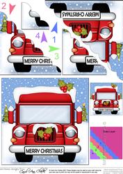 Christmas Lorry Scallop Corner Side Stacker Topper