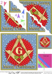 Masonic Christmas Scallop Corner Side Stacker Topper