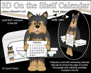 3D on the Shelf Everlasting Calendar Kit - Little Yorkie Dog