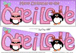 Large Dl Christmas One I Love Penguins 3D Decoupage