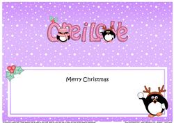 Large Dl Christmas One I Love Penguins Insert