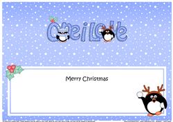 Large Dl Christmas One I Love Penguins Insert