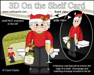 3D on the Shelf Card Kit - Little Christmas Tipple Champers