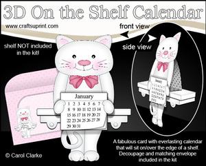 3D on the Shelf Everlasting Calendar Kit - Little Cat