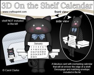 3D on the Shelf Everlasting Calendar Kit - Little Cat