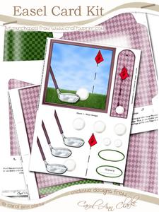 Golf Easel Card Kit with 3D Decoupage