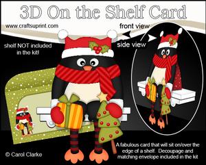 3D on the Shelf Card Kit - Little Christmas Pip Penguin