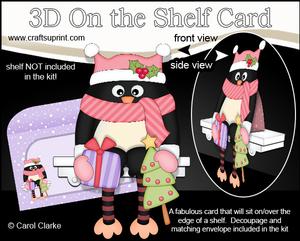3D on the Shelf Card Kit - Little Christmas Pip Penguin