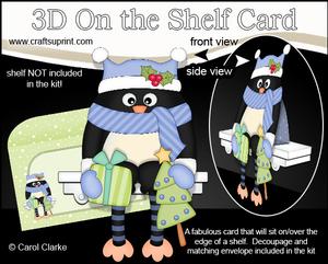 3D on the Shelf Card Kit - Little Christmas Pip Penguin