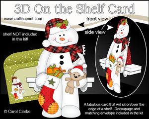 3D on the Shelf Card Kit - Little Christmas Snowman Mack