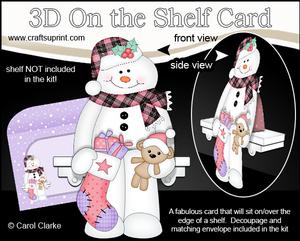 3D on the Shelf Card Kit - Little Christmas Snowman Mack