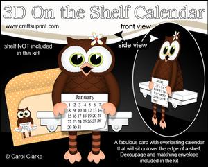 3D on the Shelf Everlasting Calendar Kit - Little Hoot Owl