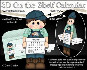 3D on the Shelf Everlasting Calendar Kit - Gardening Boy