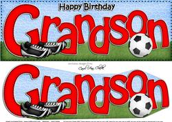 Large Dl Birthday Grandson Football Card & 3D Decoupage
