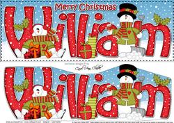 Large Dl Christmas William Snowman 3D Decoupage