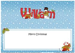 Large Dl Christmas William Snowman Insert