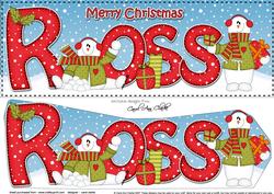 Large Dl Christmas Ross Snowman 3D Decoupage