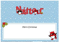 Large Dl Christmas Neighbour Penguins Insert