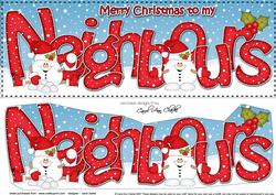 Large Dl Christmas Neighbours Snowball Sam 3D Decoupage