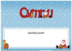 Large Dl Nadolig Llawen Santa Insert