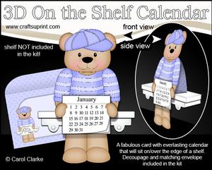 3D on the Shelf Everlasting Calendar Kit - Austin Bear