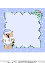 8 x 8 Christmas Carol Singing Livvy Bear Insert