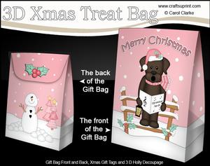 3D Little Christmas Chocolate Labrador Gift Bag Mini Kit
