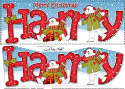 Large Dl Christmas Harry Snowmen 3D Decoupage