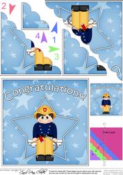 Fireman Congratulations Scallop Corner Side Stacker