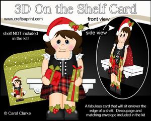 3D on the Shelf Card Kit - Little Christmas Scottish Lady
