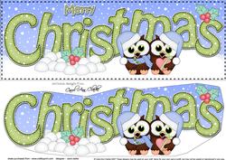 Large Dl Christmas Little Hoot Owls Love 3D Decoupage