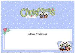 Large Dl Christmas Little Hoot Owls Love Insert
