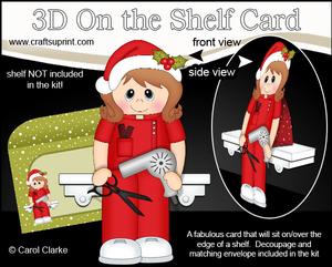 3D on the Shelf Card Kit - Little Christmas Hairdresser