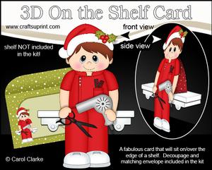 3D on the Shelf Card Kit - Little Christmas Hairdresser