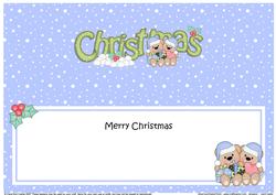 Large Dl Christmas Teddy Love Insert