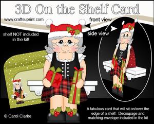 3D on the Shelf Card Kit - Christmas Scottish Old Lady