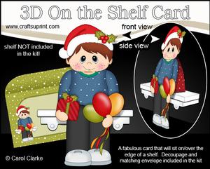 3D on the Shelf Card Kit - Little Christmas Party Boy