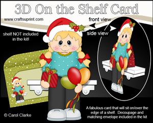 3D on the Shelf Card Kit - Little Christmas Party Girl