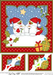 8 x 8 Christmas Snowball Sam Love Scalloped Corner Topper