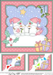 8 x 8 Christmas Snowball Sam Love Scalloped Corner Topper