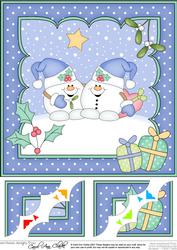 8 x 8 Christmas Snowball Sam Love Scalloped Corner Topper