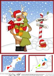 8 x 8 Rudolph's Christmas Tree Rio Scalloped Corner
