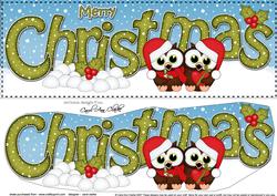 Large Dl Christmas Little Hoot Owls Love 3D Decoupage