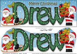 Large Dl Christmas Drew Santa 3D Decoupage