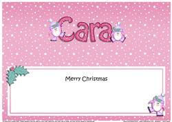 Large Dl Christmas Cara Penguins Insert