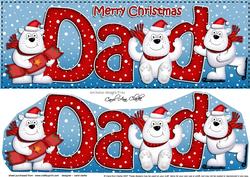 Large Dl Christmas Dad Polar Bear 3D Decoupage